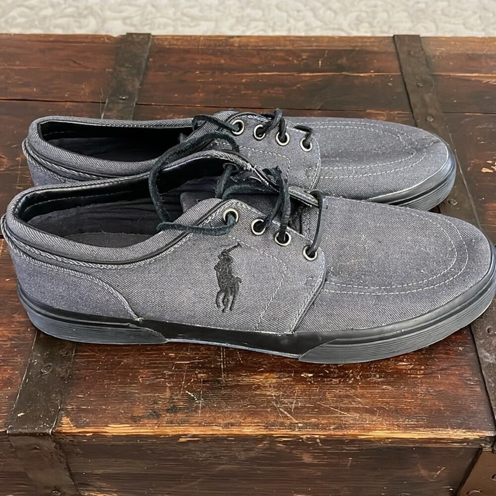 Men’s Polo Ralph Lauren Denim Faxon Sneakers Size 9.5 - Picture 4 of 7